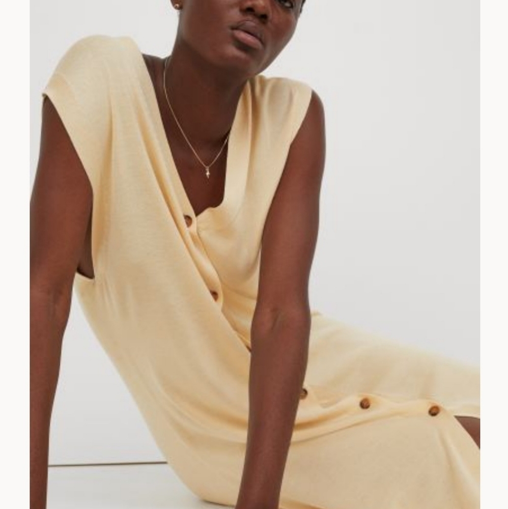 H&M Fine Knit Cream Sleeveless Sweater Dress - NWT - Sz XS